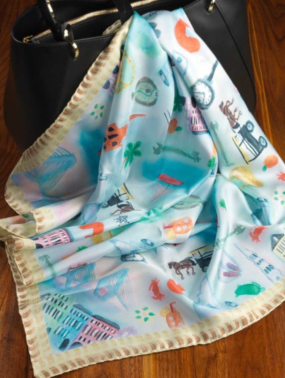 AS IS. Ben Silver Silk Scarf - Picture 1 of 10